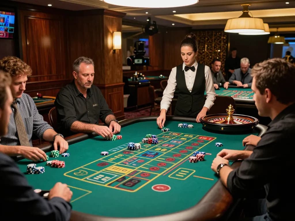 Players engaging at the roulette table in 79king casino, showcasing vibrant betting action and immersive atmosphere.