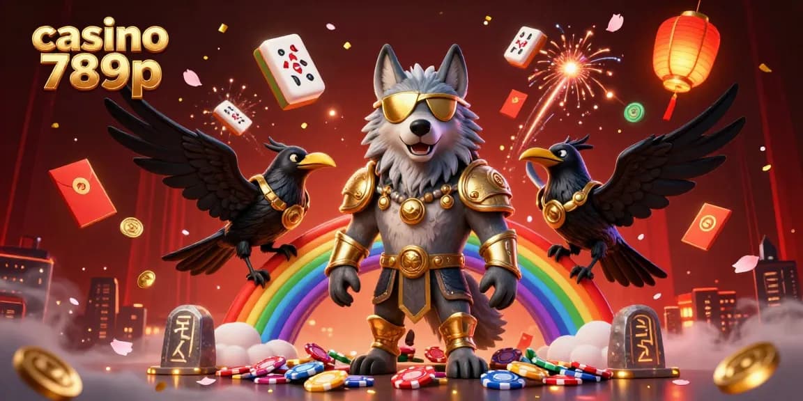 Experience the excitement of casino 789p with a lively 3D illustration showcasing Norse mythology characters interacting amidst gaming elements.