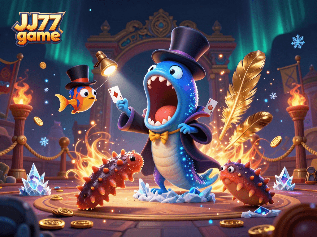 Experience the thrilling JJ77 game with a magical underwater spectacle of gambling delights.
