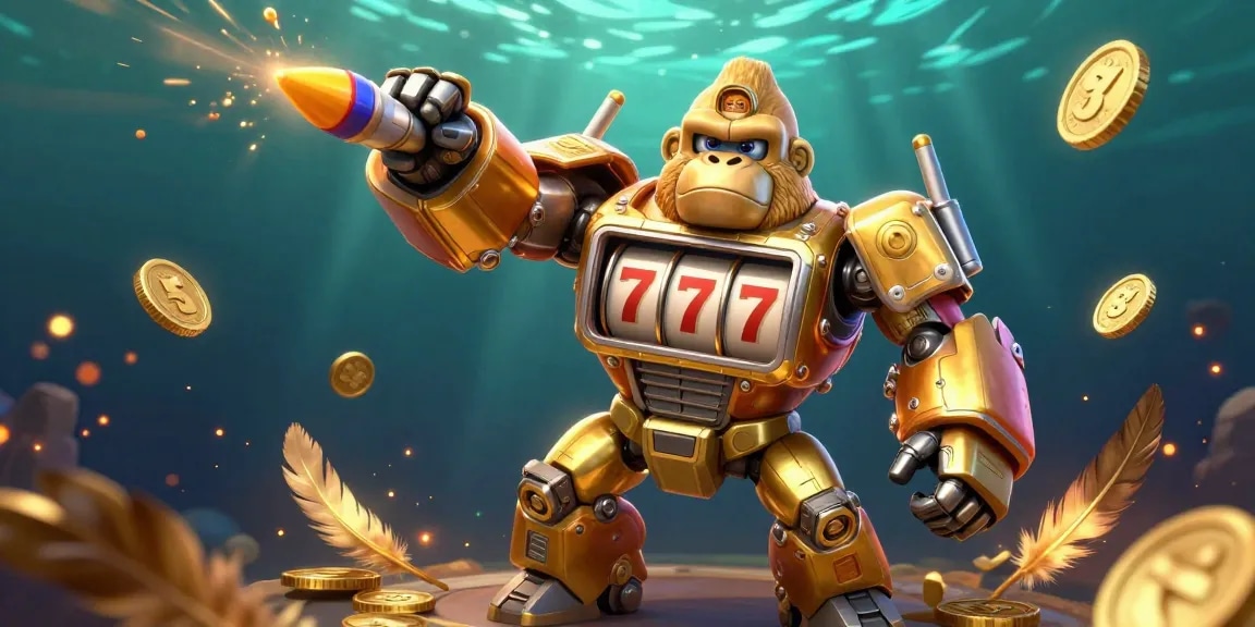 Experience the thrill of 789p gaming with a dynamic illustration featuring a golden gorilla mech.