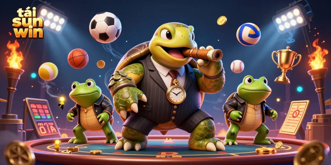 Experience the thrill of tải sun win with vibrant casino energy through a dynamic gambling illustration.