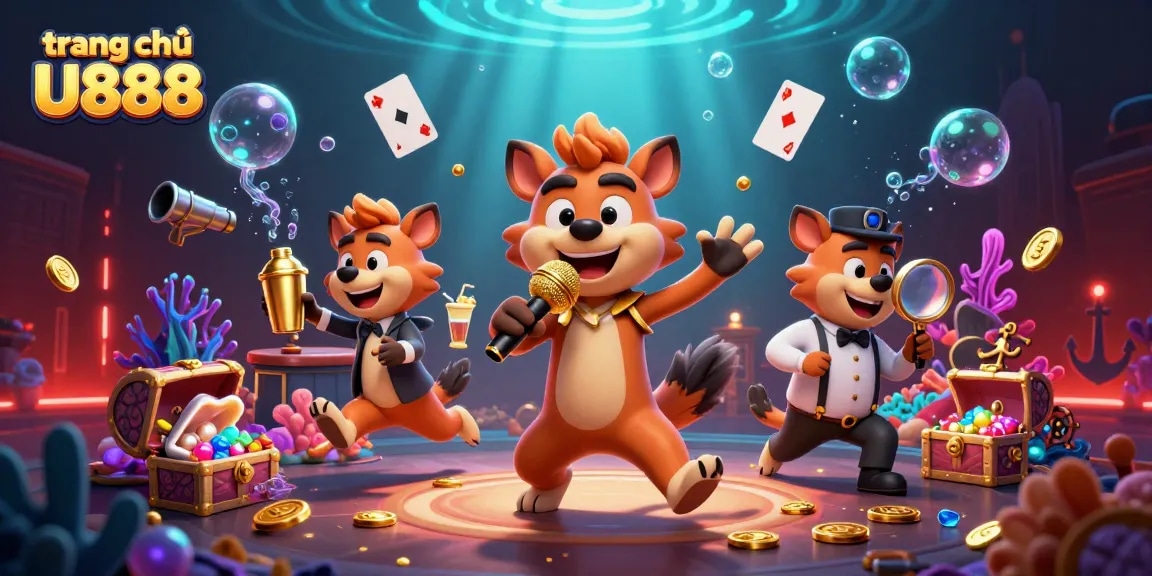 Engage in thrilling action at trang chủ U888, vibrant hyenas comedy casino scene depicting excitement and energy.