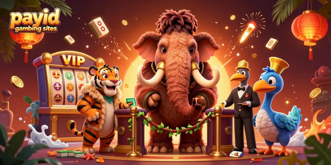 Engage with the best payid gambling sites through an exciting casino scene with animated characters and vibrant game elements.