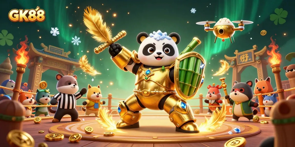 Experience the thrill of GK88's online casino with dynamic 3D gaming elements and characters.