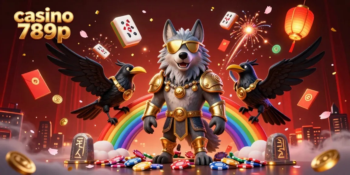 Experience the excitement of casino 789p with a lively 3D illustration showcasing Norse mythology characters interacting amidst gaming elements.