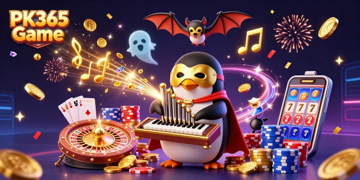Win big with the PK365 Game as the phantom opera penguin plays amidst golden coins and dazzling rewards.