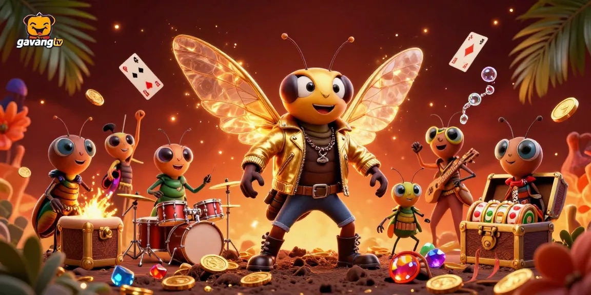 Experience thrilling gambling with gavangtv's vibrant 3D scene featuring energetic characters and exciting game elements.