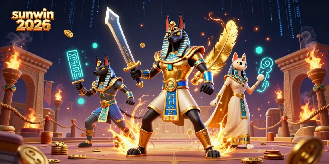 Experience the thrills of sunwin 2026 with ancient warriors and vibrant casino elements in a dynamic scene.