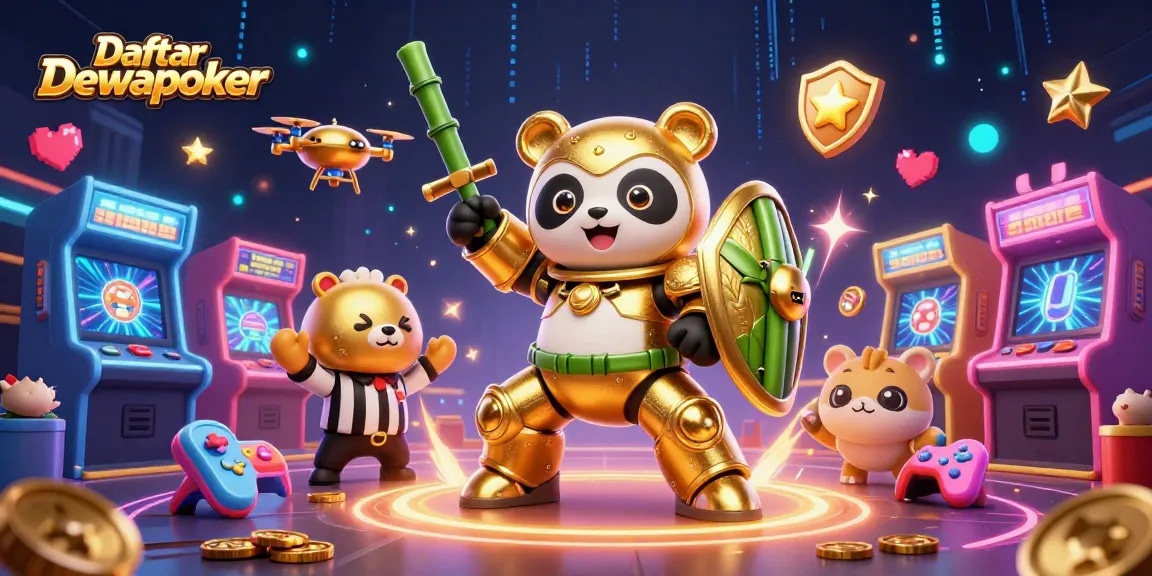 Engage thrilling gameplay actions with Daftar Dewapoker in vibrant casino scene.
