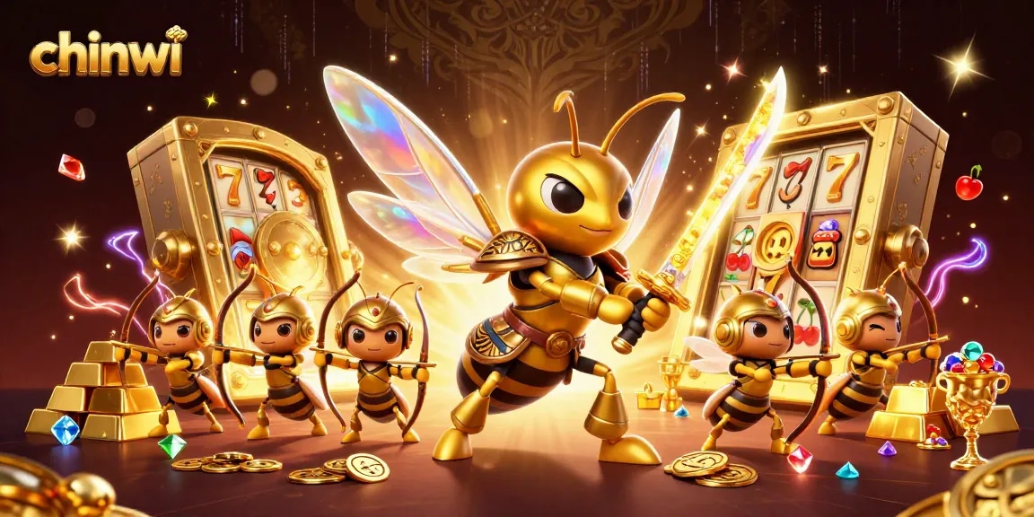 Experience thrilling wins with chinwi's ultra-detailed cartoon scene filled with gold and vibrant gameplay.