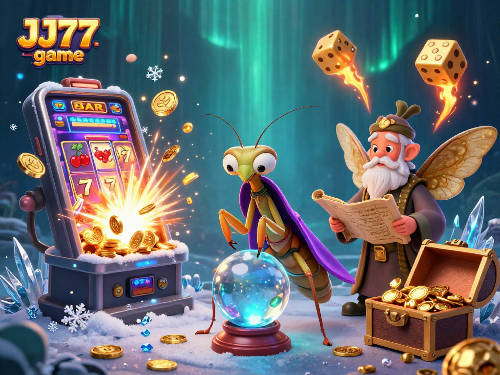 Experience the immersive world of the JJ77 game with vibrant casino elements and magical characters.
