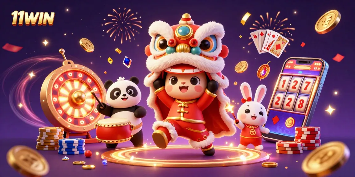 Experience thrilling moments at 11WIN with cascading gold coins and vibrant characters in action.