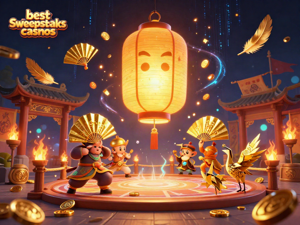 Experience the thrill of the best sweepstakes casinos with a captivating 3D digital illustration.