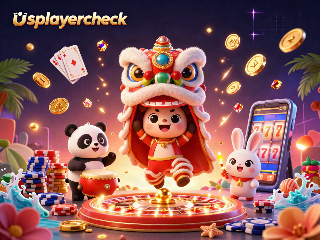 Win big with usplayercheck in this vibrant illustration showcasing lively casino characters and games!