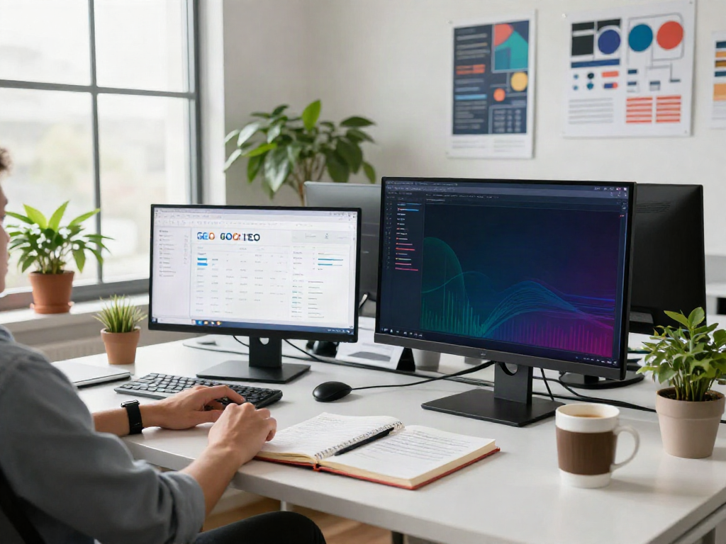 Digital marketing analyst reviewing SEO insights and Google updates in a modern office setting, highlighting rokok88 strategies.