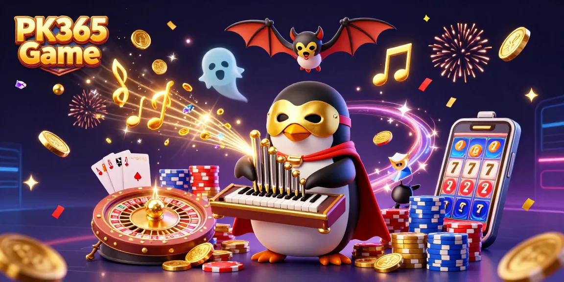Win big with the PK365 Game as the phantom opera penguin plays amidst golden coins and dazzling rewards.
